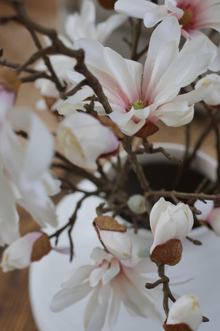 Faux Blush Magnolia Branch