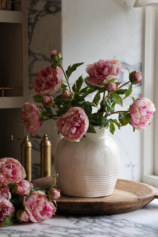 Faux Pink Peony Stem