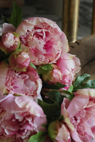 Faux Pink Peony Stem