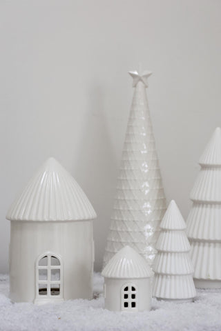 White Ceramic Pine Tree