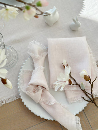 Powder Pink Linen Napkin - Set of 4