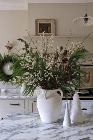 Faux White Berry Arrangement Deluxe