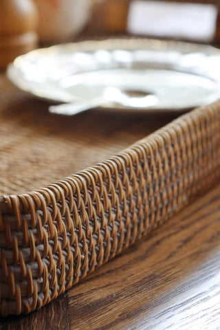 Rattan Ottoman Tray - Medium