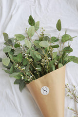 Faux Eucalyptus & Waxflower Arrangement