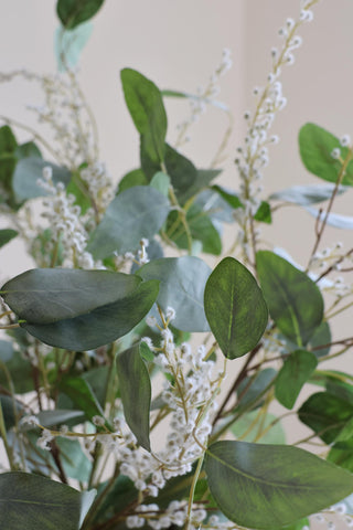 Faux Eucalyptus & White Willow Arrangement