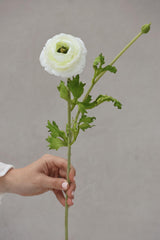 Faux White Ranunculus Spray