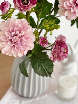 Faux Pink Dahlia & Ranunculus Arrangement
