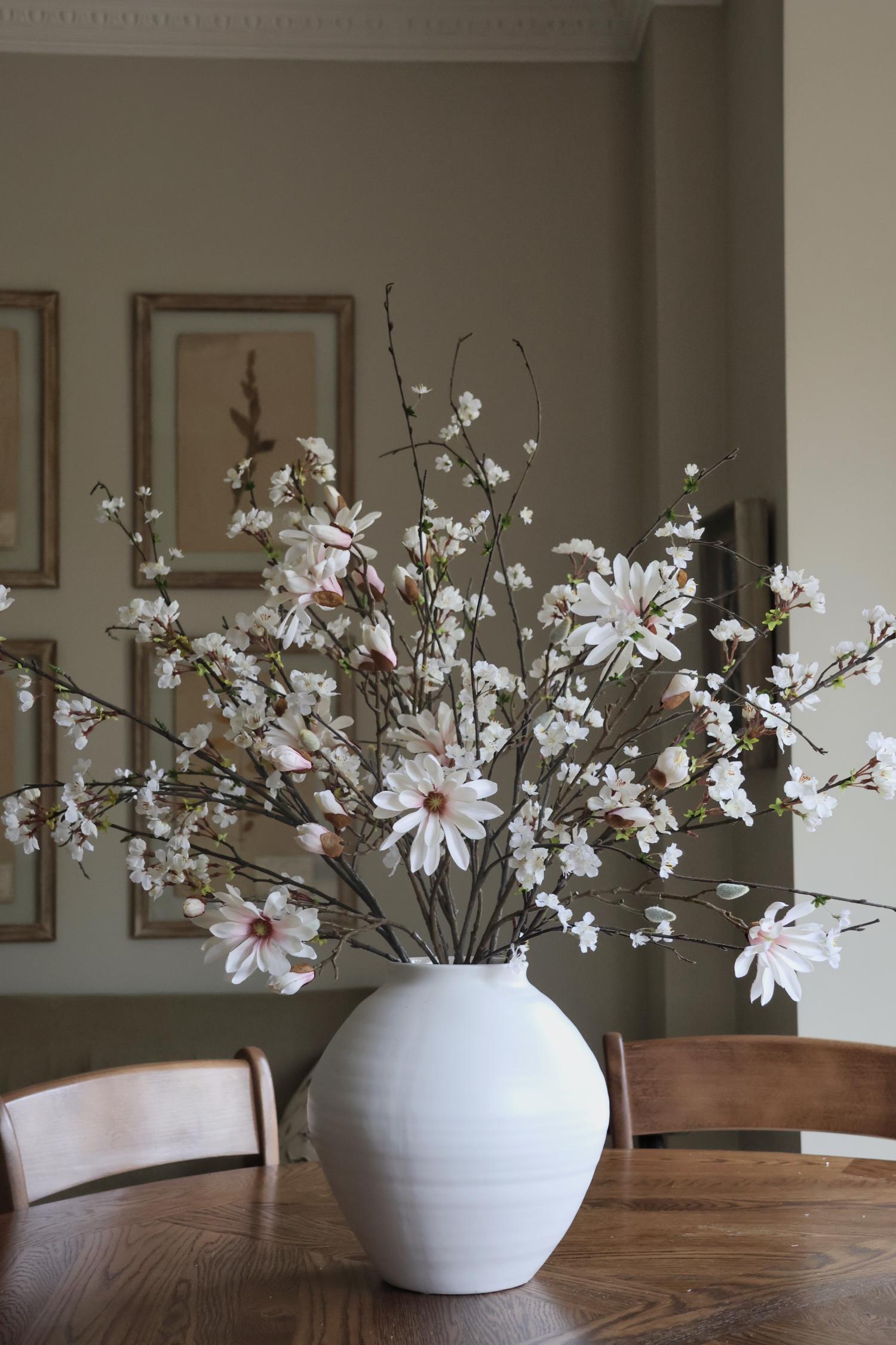 Faux Blush Spring Blossom Arrangement