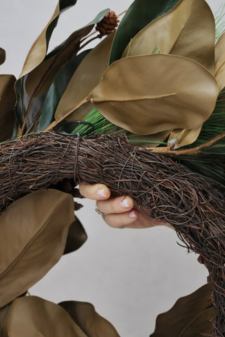 SAMPLE Faux Magnolia & Pine Wreath