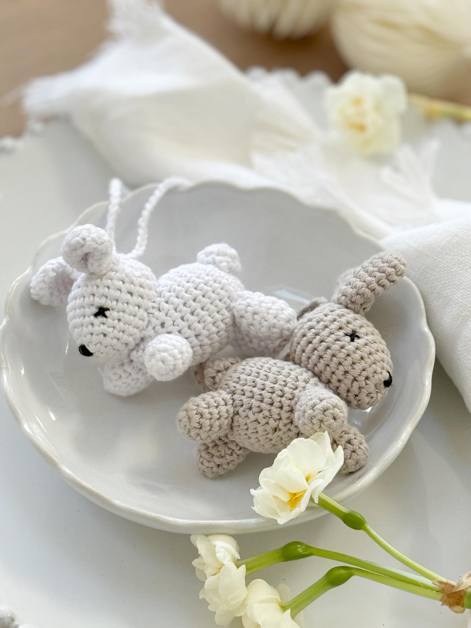 Crochet Hanging Bunnies - Set of 2