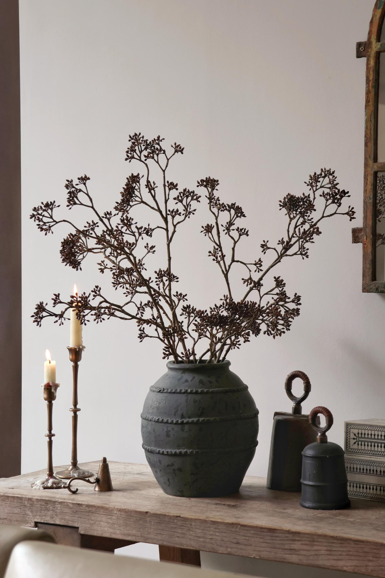 Faux Dried Seed Head Spray
