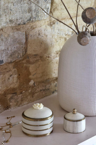 Melton Resin Round Boxes (Set of 2)