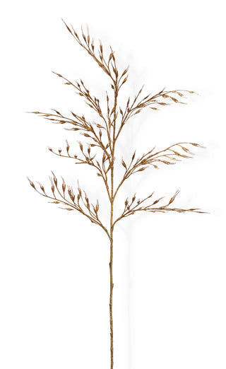 Artificial plant stem with dried leaves on a white background