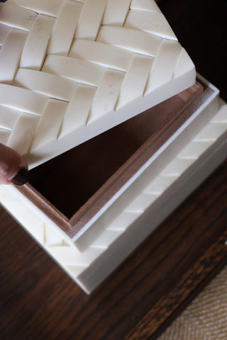 Herringbone Resin Box - Set of 2