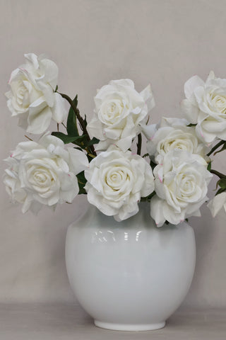SECONDS Faux White Rose Bouquet 10 stems