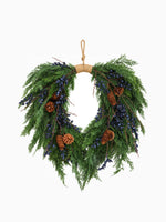 Faux Juniper Berry wreath on white