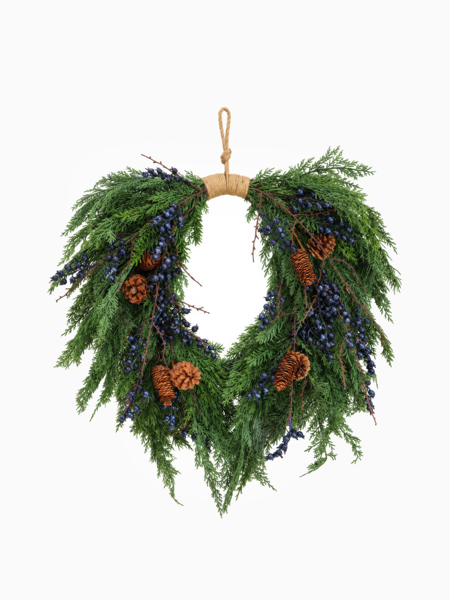 Faux Juniper Berry wreath on white