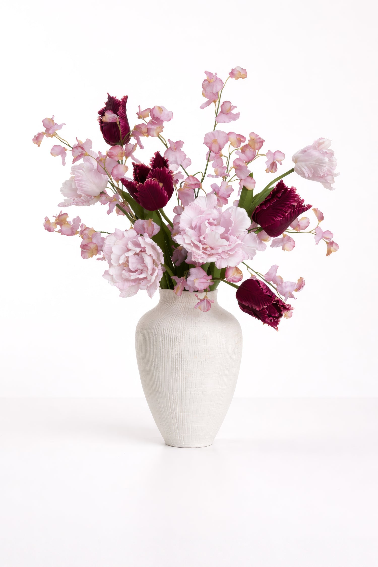 Faux Lilac Tulip & Sweetpea Arrangement