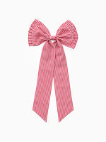 Christmas Red Pleated Bow on white