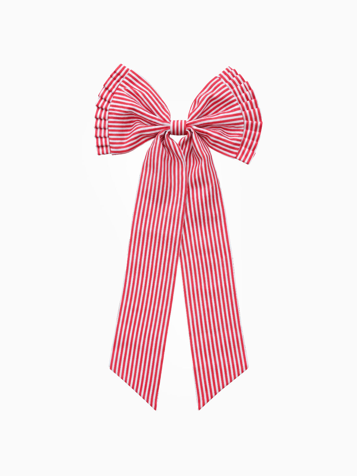 Christmas Red Pleated Bow on white