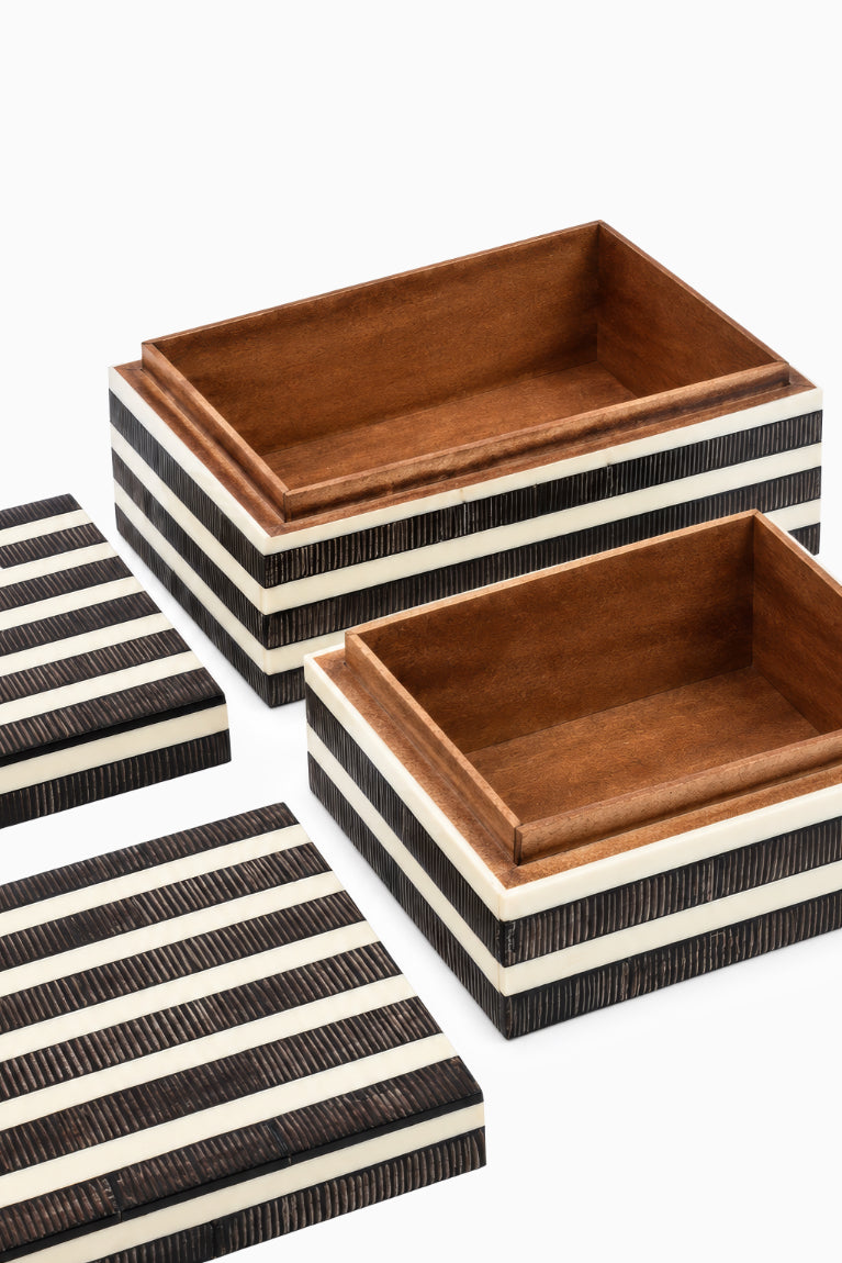 Stripe Resin Box - Set of 2