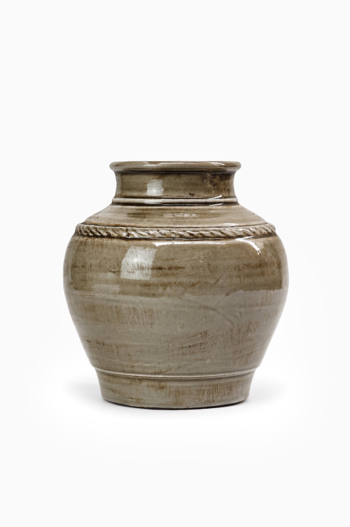 A ceramic vase on white