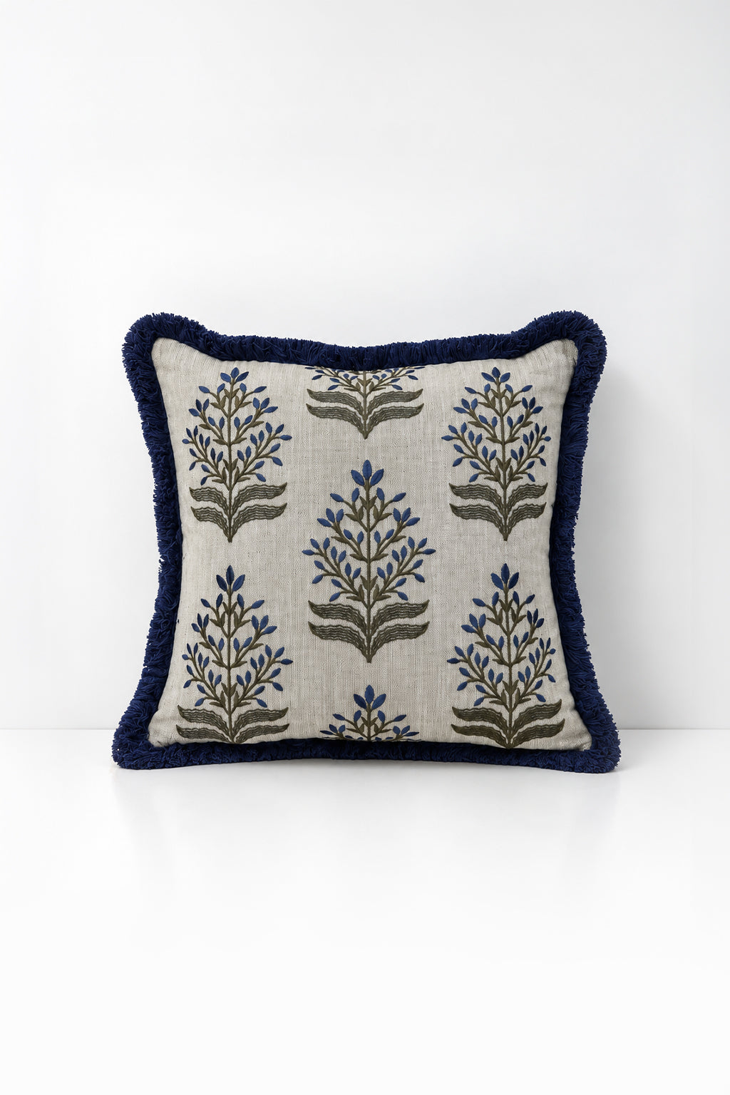Decorative pillow with embroidery on a white background