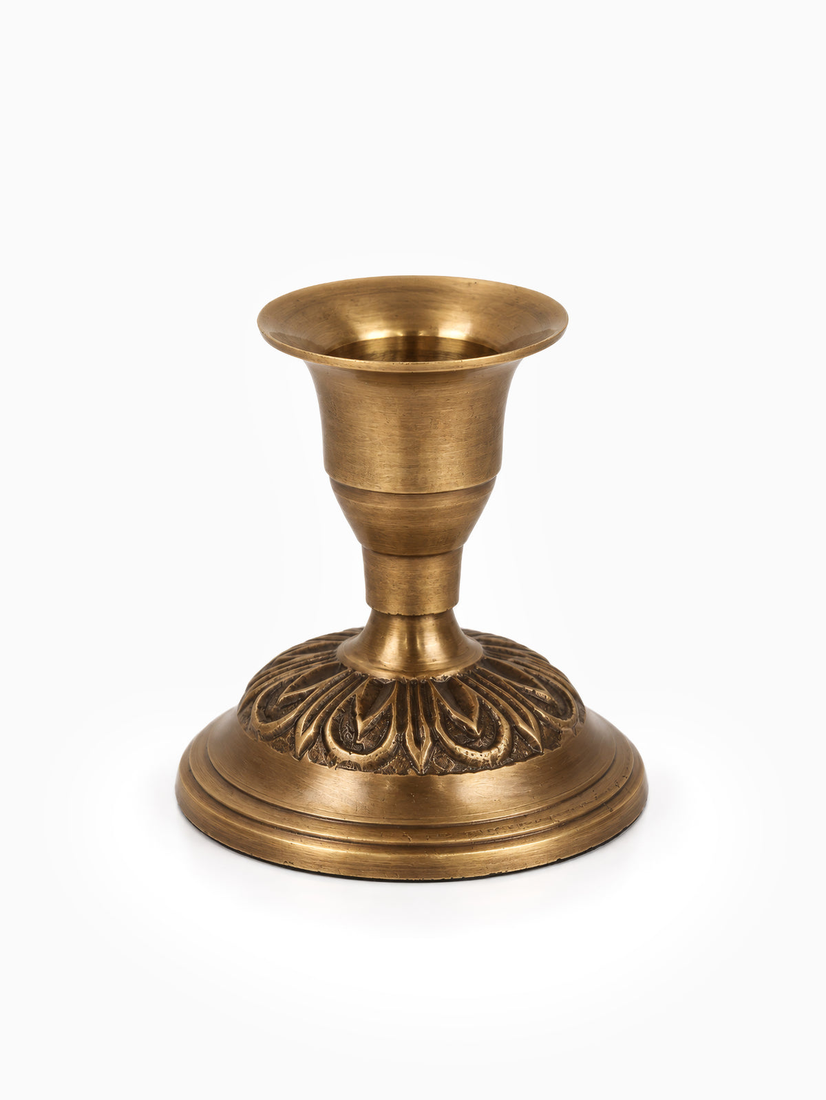 Brass Yoxford Candle Holder on white