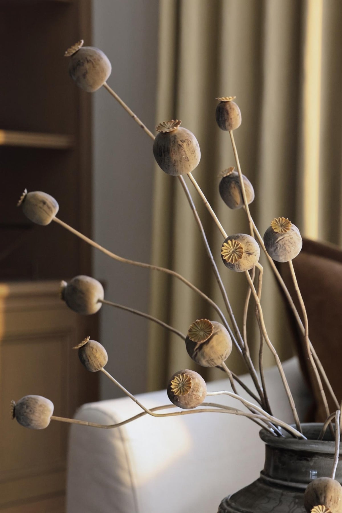 artificial dried poppy spray