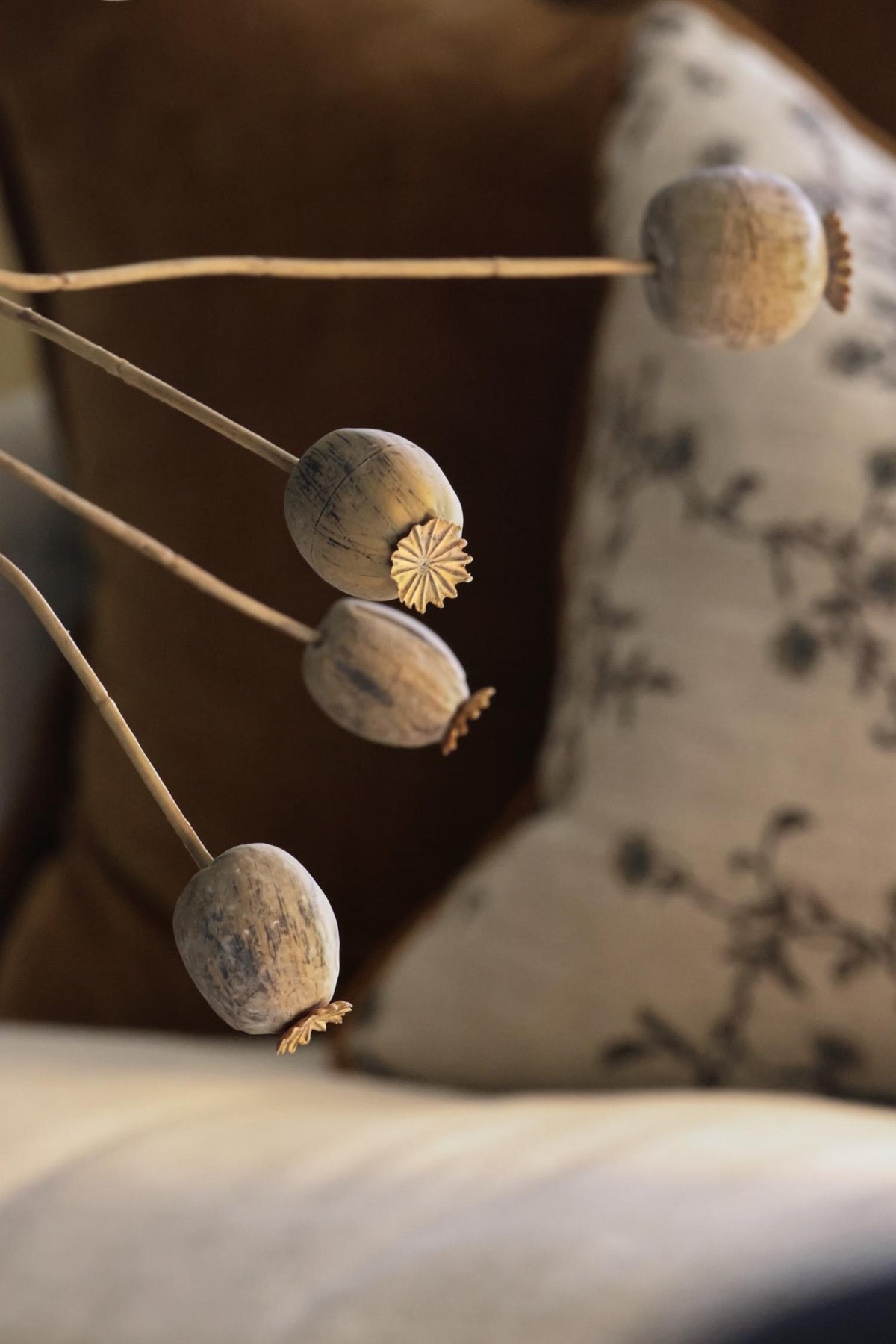 artificial dried poppy spray