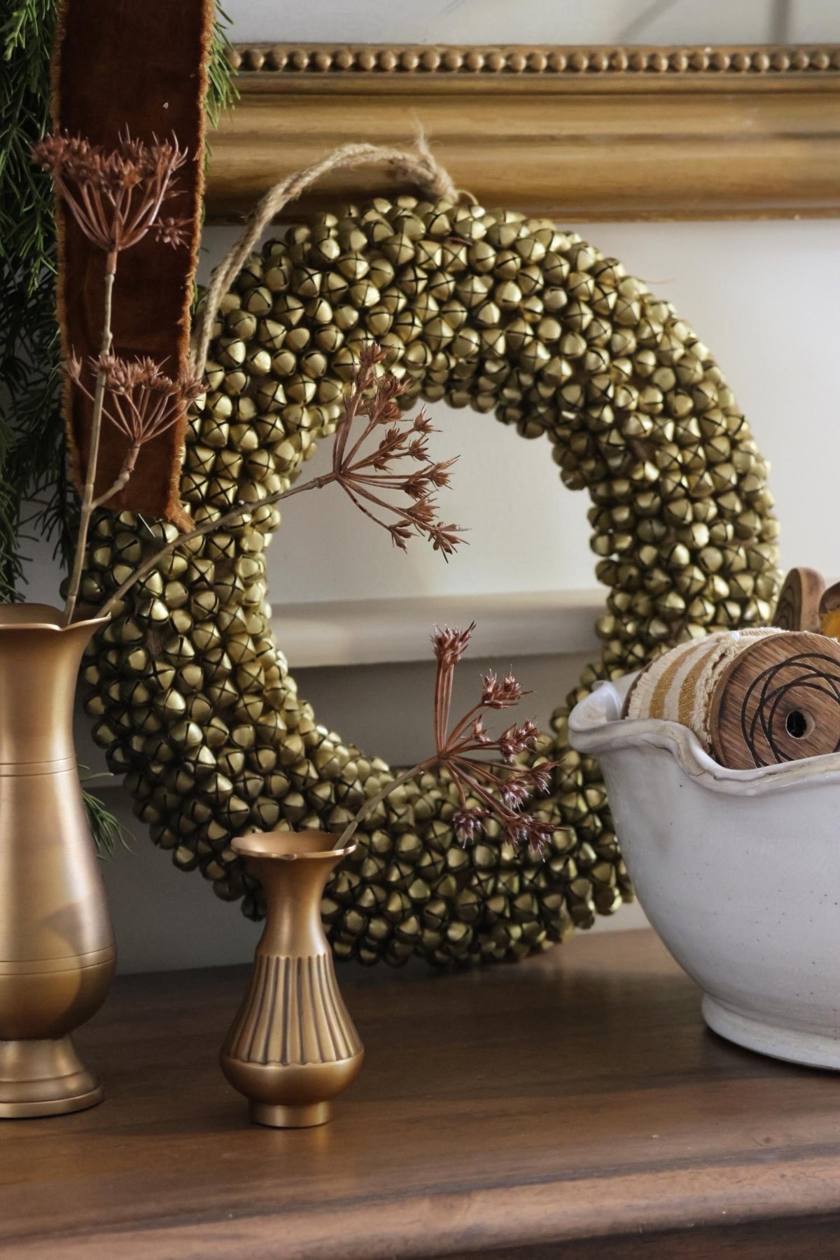 festive brass decor styling 