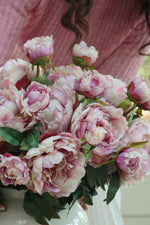 bunch of faux blush pink peony stems