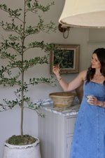 women touching branches of faux shady lady tree