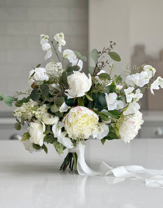 Faux Bridal Bouquet - Elegant Whites