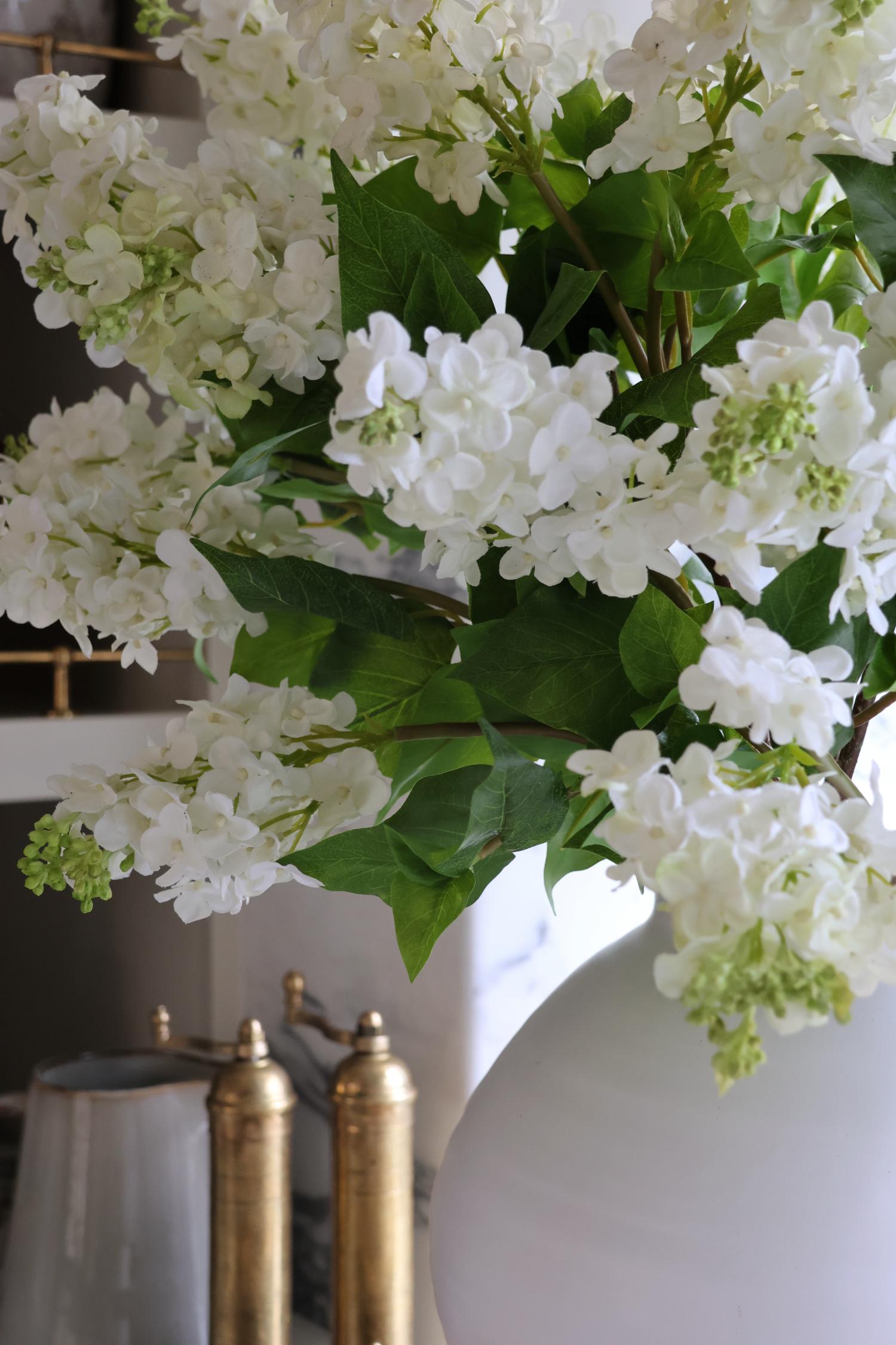 faux white lilac spray