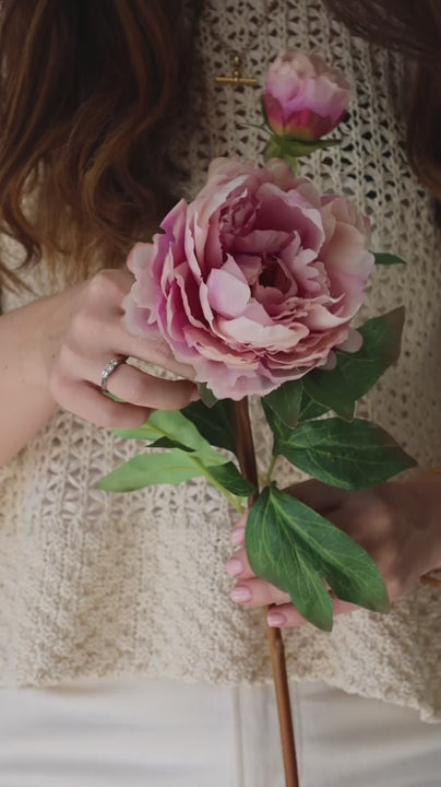 Faux Blush Peony Stem video 
