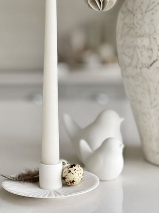 Light Grey Tapered Dinner Candle