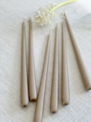 Taupe Tapered Dinner Candle